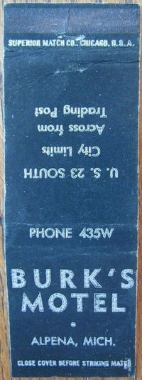 Big Bear Lodge (Burks Motel, Van-D Motel) - Matchbook (newer photo)